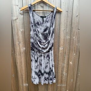 Buffalo David Bitton Gray and White Ruched Mini Dress